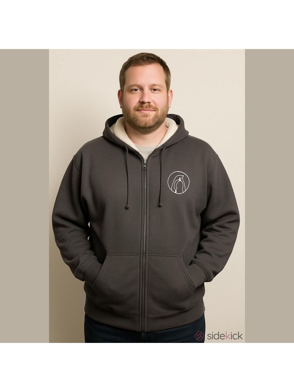 Upper Playground Charcoal Black Hoodie Jacket Men's 2XL